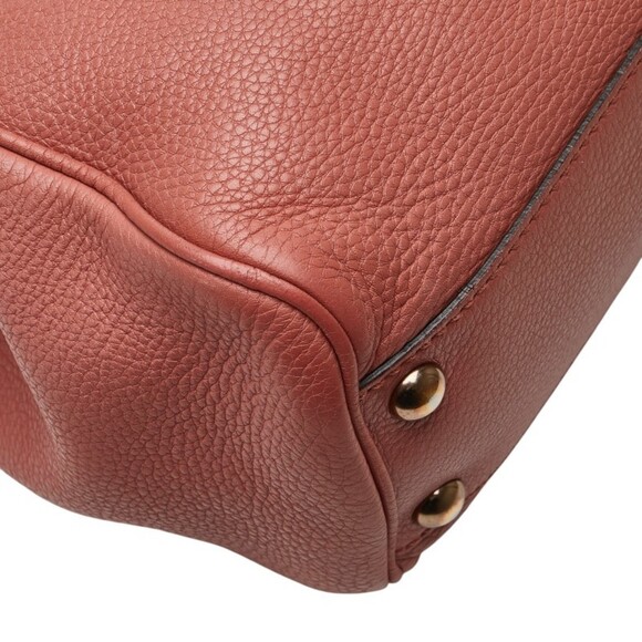 GUCCI Pink Leather Bamboo Shoulder Bag - Picture 4 of 16